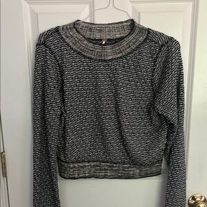 Free people Black and White Patterned Sweater